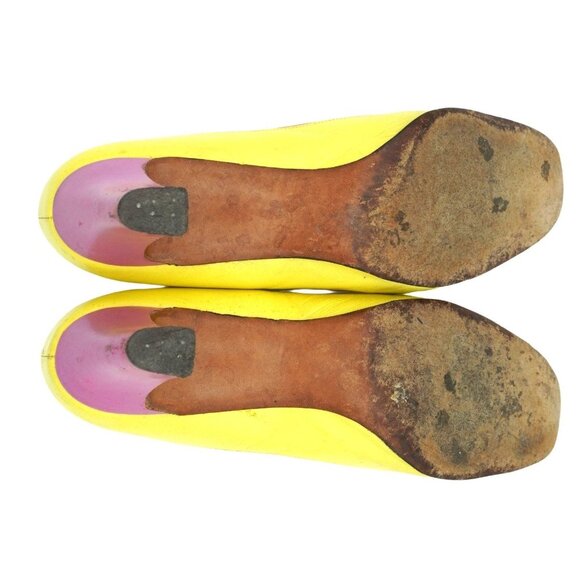 Vintage 1960s 1970s Mackey starr Psychedelic Colorblock Heels Rainbow Mod Pumps - Picture 9 of 10